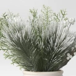 Artificial Plant Large Heavy Flocked Arrangement - Threshold™ -Threshold GUEST 9bf519c3 a858 4eb7 a250 c4d00a3419ee