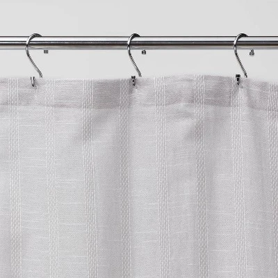 Tonal Striped Shower Curtain Gray - Threshold™ 2 Tonal Striped Shower Curtain Gray - Threshold™ - Image 2