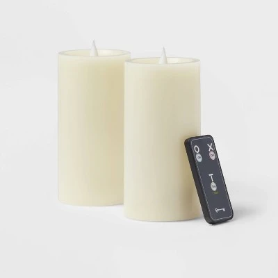 2pk 3" X 6" LED Candles Cream - Threshold™ 2 2pk 3" X 6" LED Candles Cream - Threshold™ - Image 2
