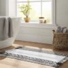20"x32" Striped Fringe Bath Rug Black/White - Threshold™