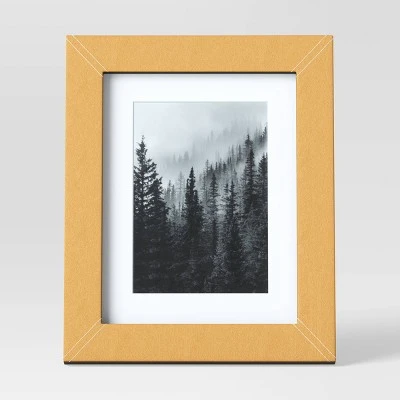 7" X 9" Matted To 5" X 7" Faux Leather Table Frame Light Brown - Threshold™ 2 7" X 9" Matted To 5" X 7" Faux Leather Table Frame Light Brown - Threshold™ - Image 2