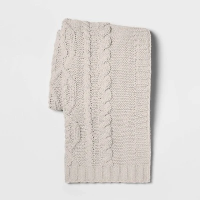 Cable Knit Chenille Throw Blanket - Threshold 4 Cable Knit Chenille Throw Blanket - Threshold - Image 4