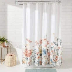 Watercolor Engineered Floral Shower Curtain - Threshold™