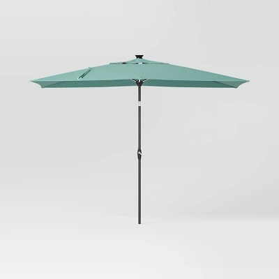 10'x6' Rectangular Solar Market Patio Umbrella - Black Pole - Threshold™ 9 10'x6' Rectangular Solar Market Patio Umbrella - Black Pole - Threshold™ - Image 9