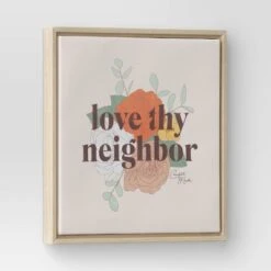 12" X 12" Love The Neighbor By Chantell Marlow Framed Wall Canvas - Threshold™ 4 12" X 12" Love The Neighbor By Chantell Marlow Framed Wall Canvas - Threshold™ -Threshold GUEST b5291564 042b 4bc1 a36a 1914f6a322e2