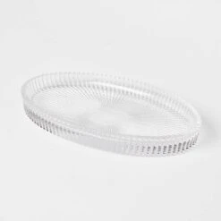 Ribbed Glass Vanity Tray Clear - Threshold™ -Threshold GUEST c41d299b ebbf 4143 9bef 22cc93c01e95