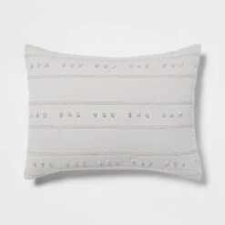 4pc Clipped Stripe Poms Comforter Bedding Set - Threshold™ -Threshold GUEST c513e7a2 e419 413e 9246 e63bf81df859