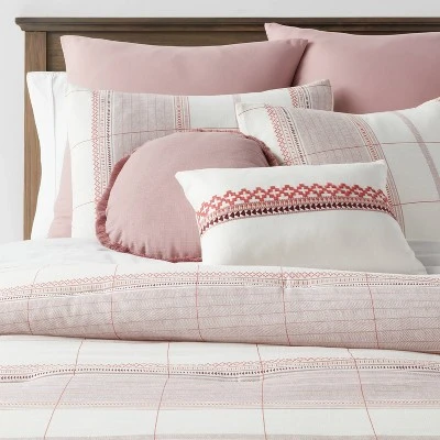 8pc Stripe Boho Comforter Set Mauve - Threshold™ 9 8pc Stripe Boho Comforter Set Mauve - Threshold™ - Image 9
