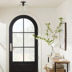 Glass Semi Flushmount Ceiling Light Black - Threshold™ Designed With Studio McGee