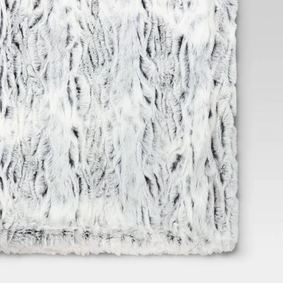 Tipped Snow Leopard Faux Fur Reversible Throw Blanket - Threshold™ 3 Tipped Snow Leopard Faux Fur Reversible Throw Blanket - Threshold™ - Image 3