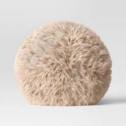 Long Faux Fur Round Throw Pillow - Threshold™ -Threshold GUEST d41c4580 a23f 4211 9fc7 9518971a2a73