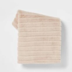 Textured Faux Fur Reversible Throw Blanket - Threshold™ -Threshold GUEST d4ece8bf 4f44 4b45 a388 555b20b1402f
