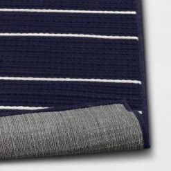 7'x10' Thin Stripe Rectangular Woven Outdoor Area Rug Navy/Ivory - Threshold™ 5 7'x10' Thin Stripe Rectangular Woven Outdoor Area Rug Navy/Ivory - Threshold™ -Threshold GUEST d8dd5e92 4349 401f 907f d39c6645ef8e