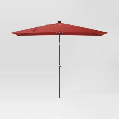 10'x6' Rectangular Solar Market Patio Umbrella - Black Pole - Threshold™ 7 10'x6' Rectangular Solar Market Patio Umbrella - Black Pole - Threshold™ - Image 7