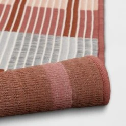 5'x7' Dashed Stripe Outdoor Rug Warm - Threshold™ -Threshold GUEST e7042686 dc62 42e1 a52b bf192c62dd84