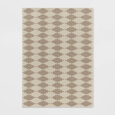 Step Diamonds Outdoor Rug Tan/Ivory - Threshold™ 4 Step Diamonds Outdoor Rug Tan/Ivory - Threshold™ - Image 4