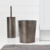 Aluminum Toilet Brush And Holder Set With Aged Metal Finish Gray - Threshold™