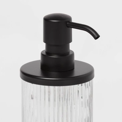 Ribbed Glass Soap Pump Black - Threshold™ 3 Ribbed Glass Soap Pump Black - Threshold™ - Image 3