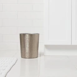 Solid Hammered Wastebasket - Threshold™