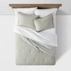 Cotton Linen Chambray Comforter & Sham Set - Threshold™ -Threshold GUEST f2927864 acf8 45a3 a9e2 2993557daccb