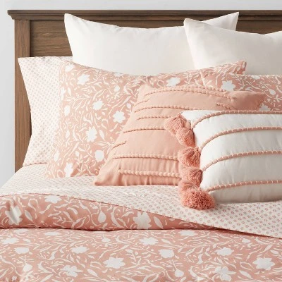 12pc Floral Boho Comforter & Sheets Set Terracotta Pink - Threshold™ 10 12pc Floral Boho Comforter & Sheets Set Terracotta Pink - Threshold™ - Image 10