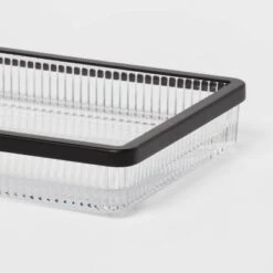 Ribbed Glass Tray Black - Threshold™ -Threshold GUEST f3cddf40 8676 480a 8485 9ab9931c3b82