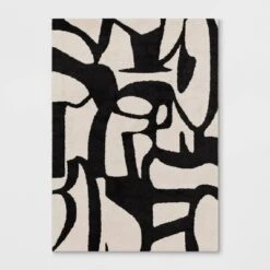 Abstract Inkblot Rug Black/White - Threshold™ -Threshold GUEST f515f58c 4fc4 473d 8b9e f1ee81b22a0b