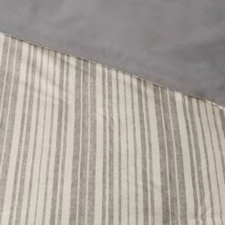 7pc Reversible Printed Stripe Comforter Bedding Set With Sheets Gray - Threshold™ -Threshold GUEST f67d1c41 4b6c 44ab 93f1 570070726207