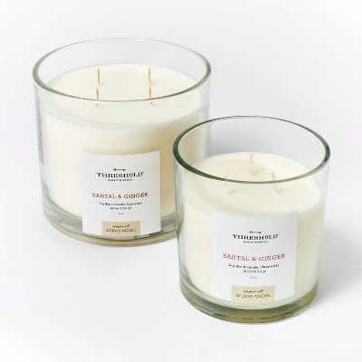 Clear Glass Santal & Ginger Candle White - Threshold™ Designed With Studio McGee 4 Clear Glass Santal & Ginger Candle White - Threshold™ Designed With Studio McGee - Image 4